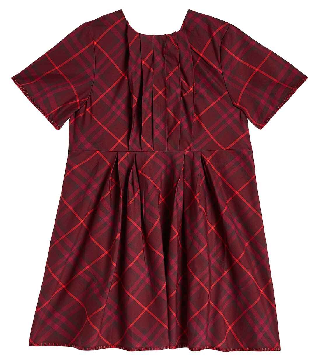 

Хлопковое платье в клетку burberry Burberry, красный