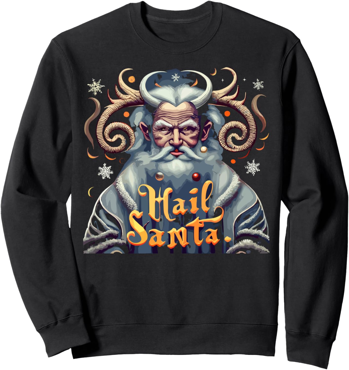 

Привет, Санта! Уродливая рождественская толстовка с Крампусом Hail Santa Ugly Christmas, черный