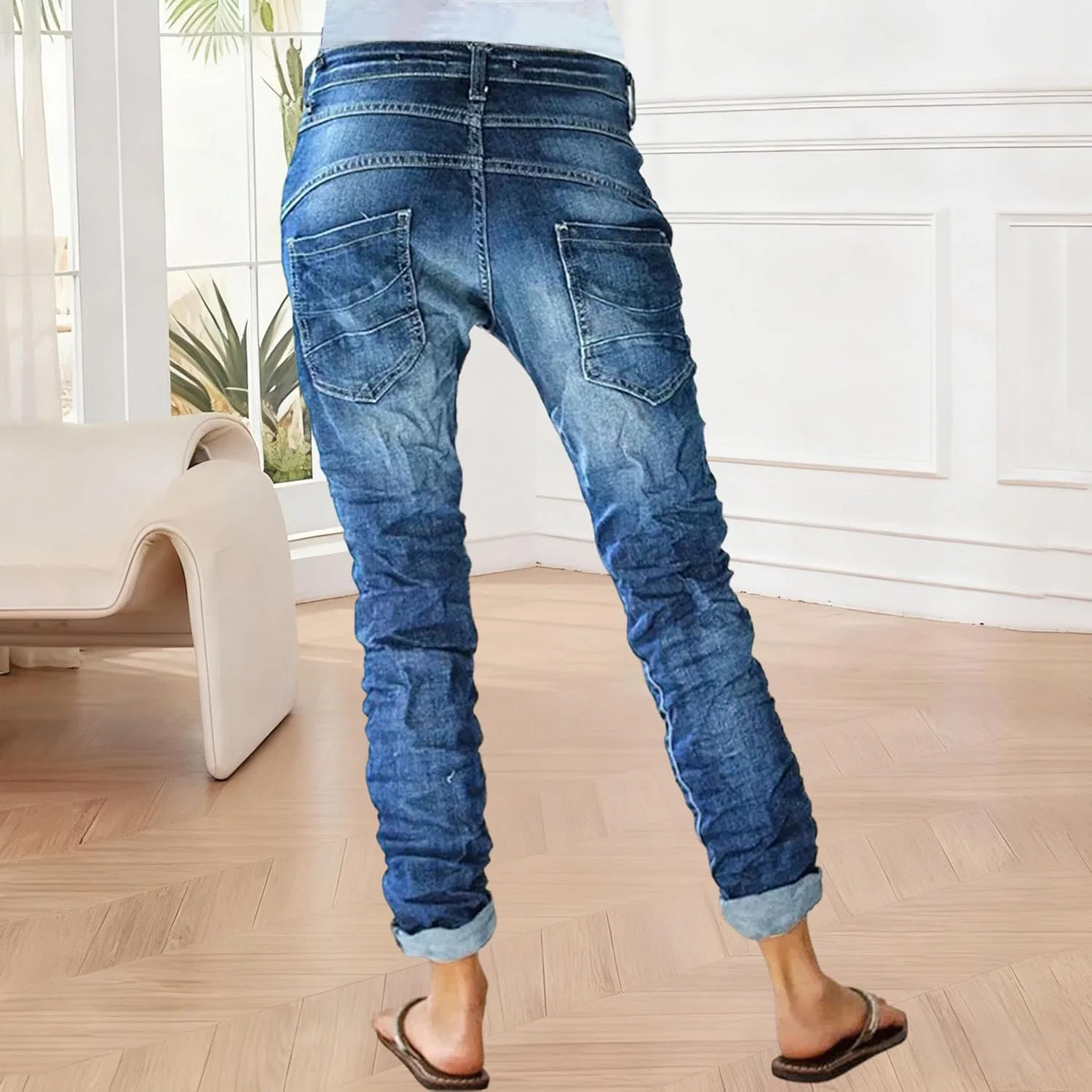 Джинсы прямого кроя Womens Cargo Jeans, Blue — фото 3