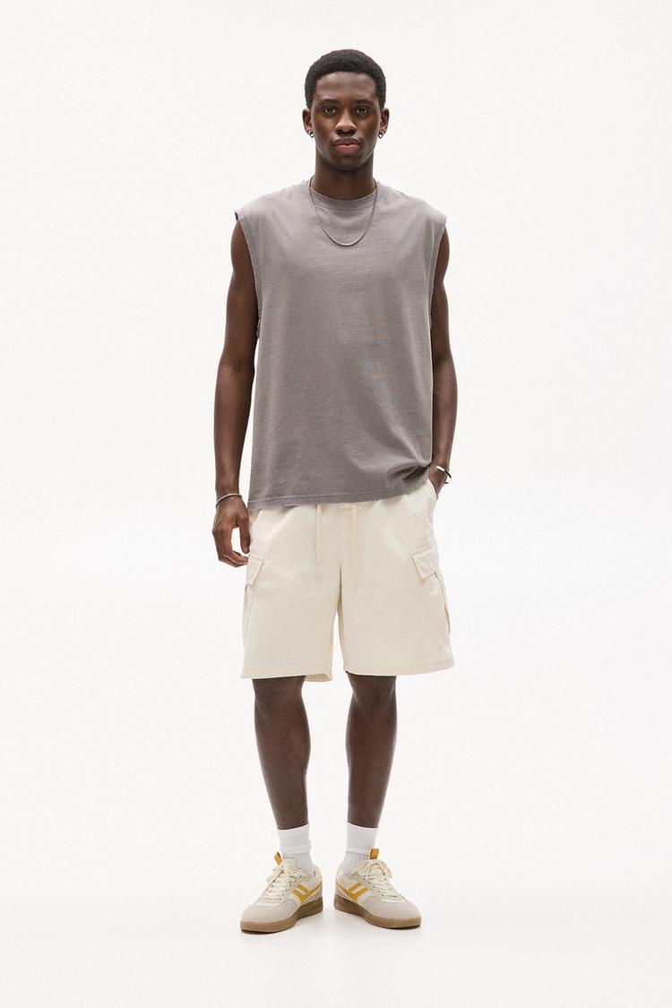 

Шорты-Бермуды Cargo Pull And Bear, экрю