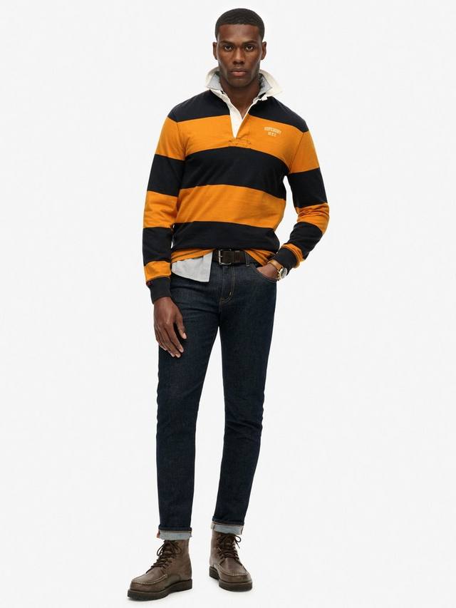 Футболка-регби из хлопка свободного кроя Superdry, Navy/Track Gold — фото 3