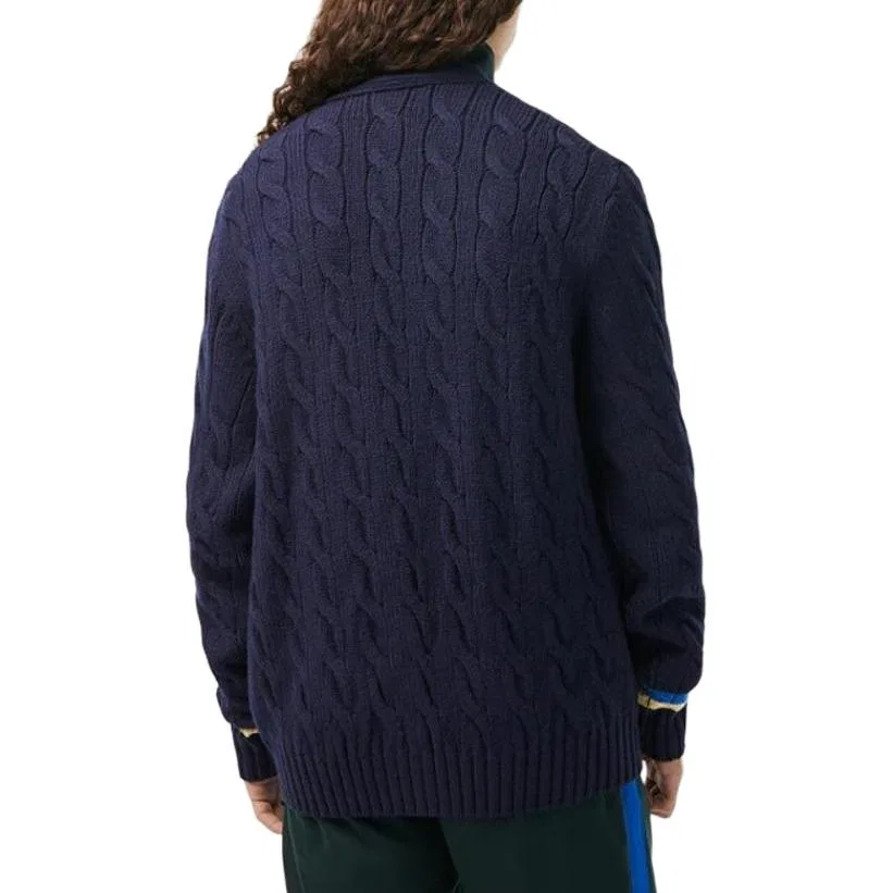 Кардиган мужской вязаный Marine Blue/7KZ с v-образным вырезом LACOSTE — фото 4
