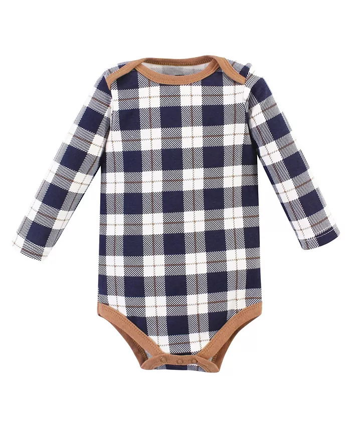 Детский хлопковый боди с длинным рукавом 3 шт Hudson Baby, серый — фото 4