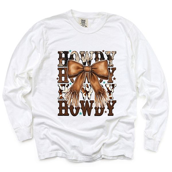 

Coquette howdy stacked - женская футболка с длинным рукавом и принтом Simply Sage Market, White, Белый, Coquette howdy stacked - женская футболка с длинным рукавом и принтом Simply Sage Market, White