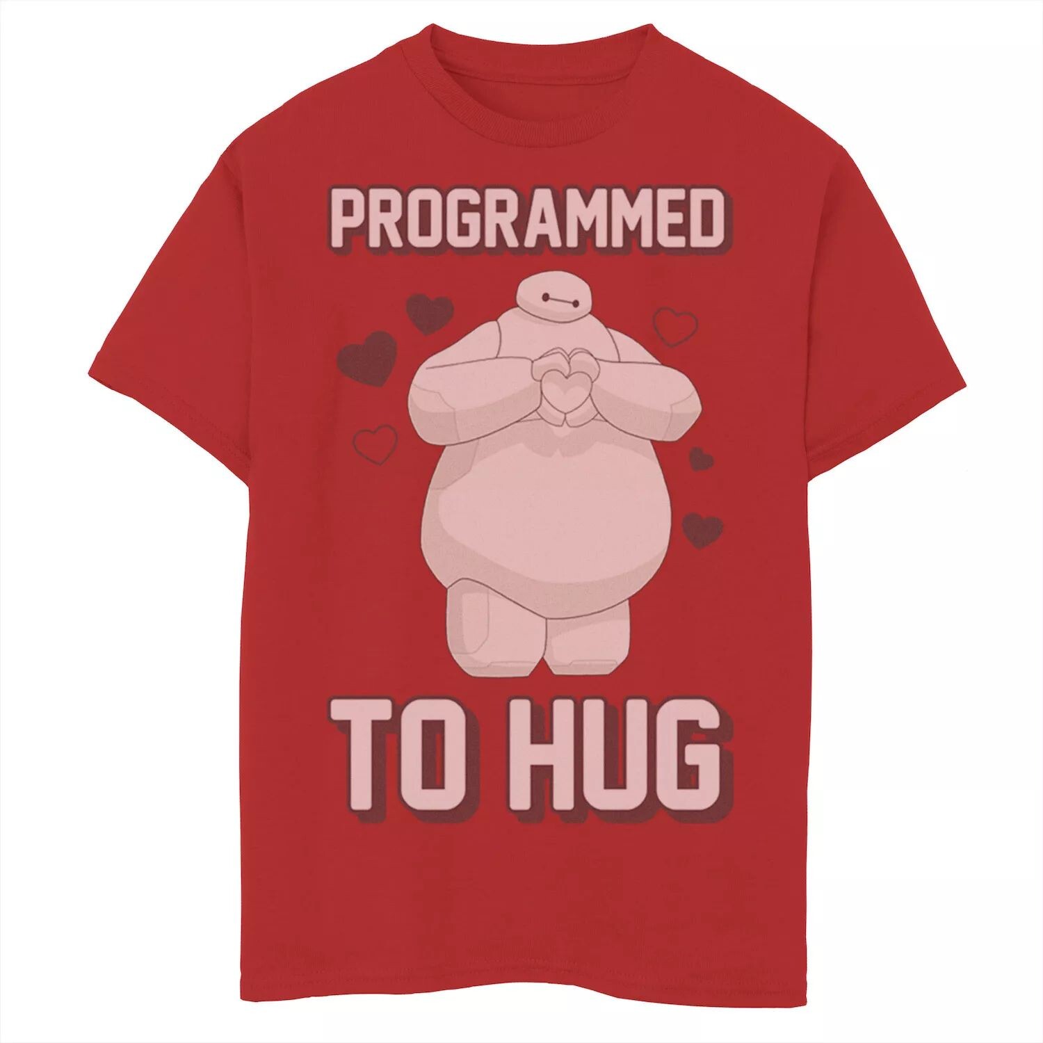 

Футболка Disney's Big Hero 6 для мальчиков 8–20 лет Baymax Heart запрограммирована обнимать футболку с рисунком Disney, красный