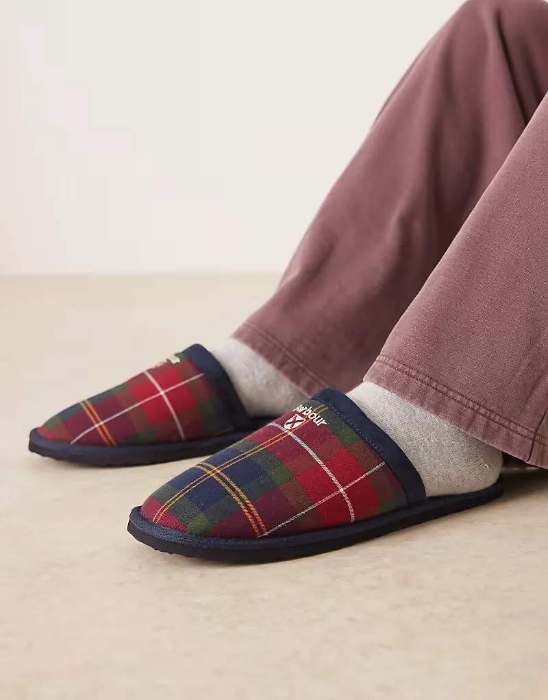 Мюли Barbour Everitt в клетку «зимняя ягода» - бордовый — фото 4