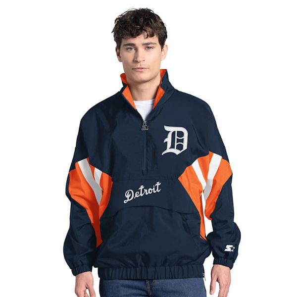 

Мужской полу-зип пуловер Detroit Tigers Cooperstown Chief в темно-синем цвете Starter
