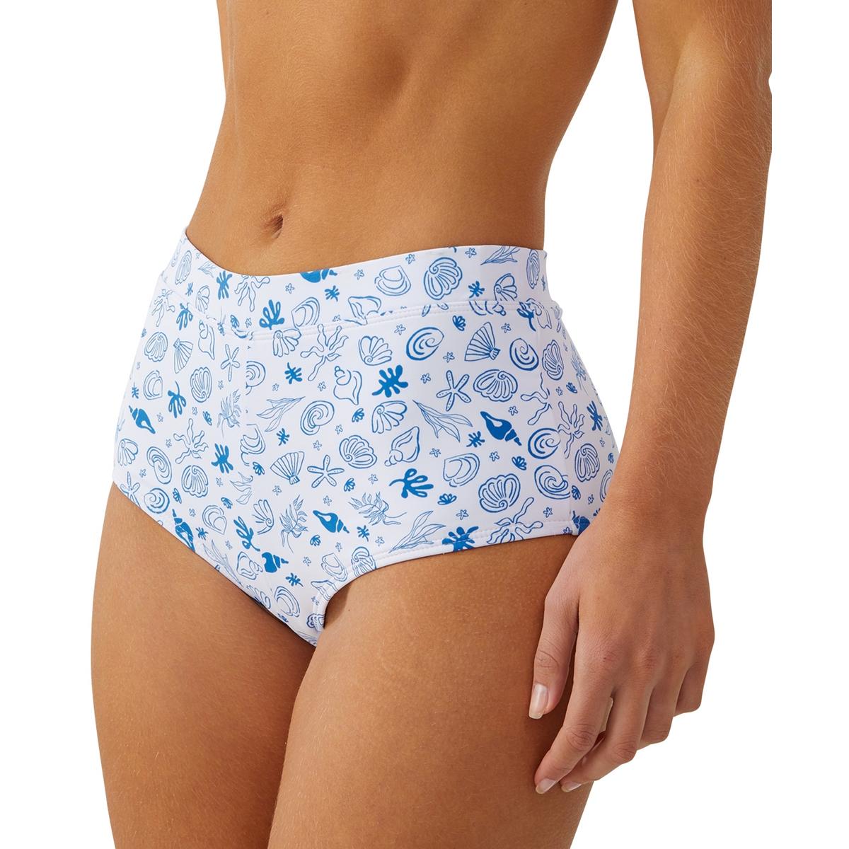 

Женские плавки из полиэстера с высокой талией, раздельные Cotton On, цвет marine print blue