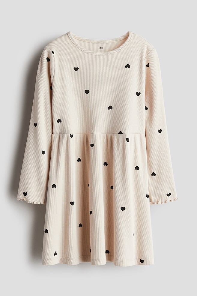 

Платье из джерси в рубчик H&M, бежевый