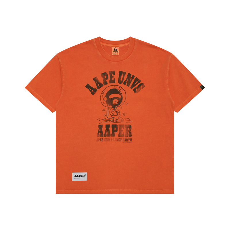 

Футболка из хлопка с принтом от A Bathing APE Aape, оранжевый