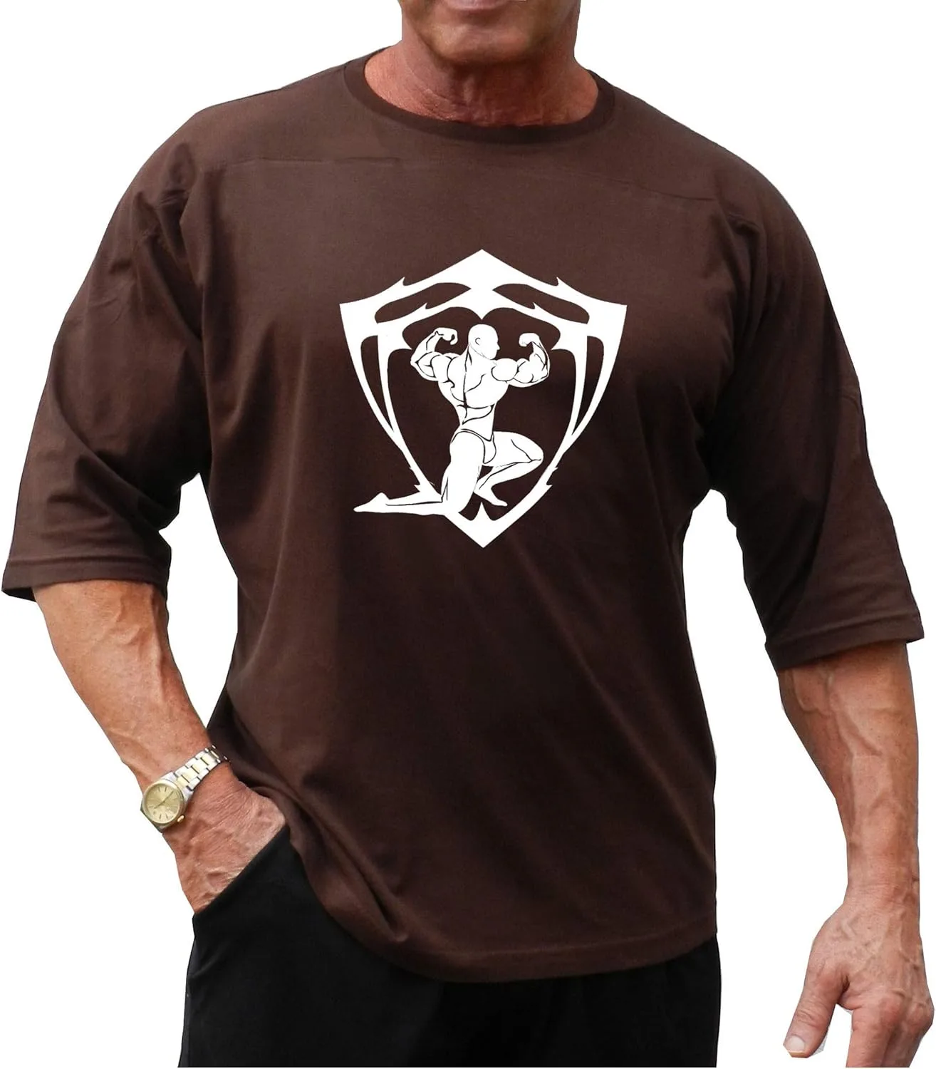 

Crazee Wear ¾ Sleeve Muscle, Bodybuilding Shirt с дизайном Sparta