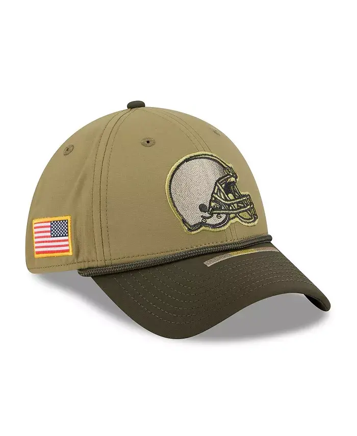 

Мужская зеленая/темно-зеленая кепка Cleveland Browns 2025 Salute to Service 39THIRTY Flex Hat New Era
