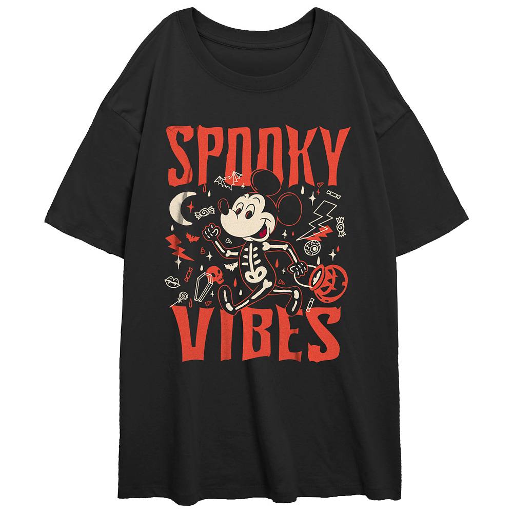 

Большая футболка с рисунком для подростков Disney's Mickey Mouse Spooky Vibes, черный