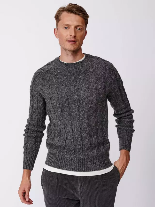 

Джемпер Aubin Woodhall Wool Crew Cable Knit, цвет charcoal