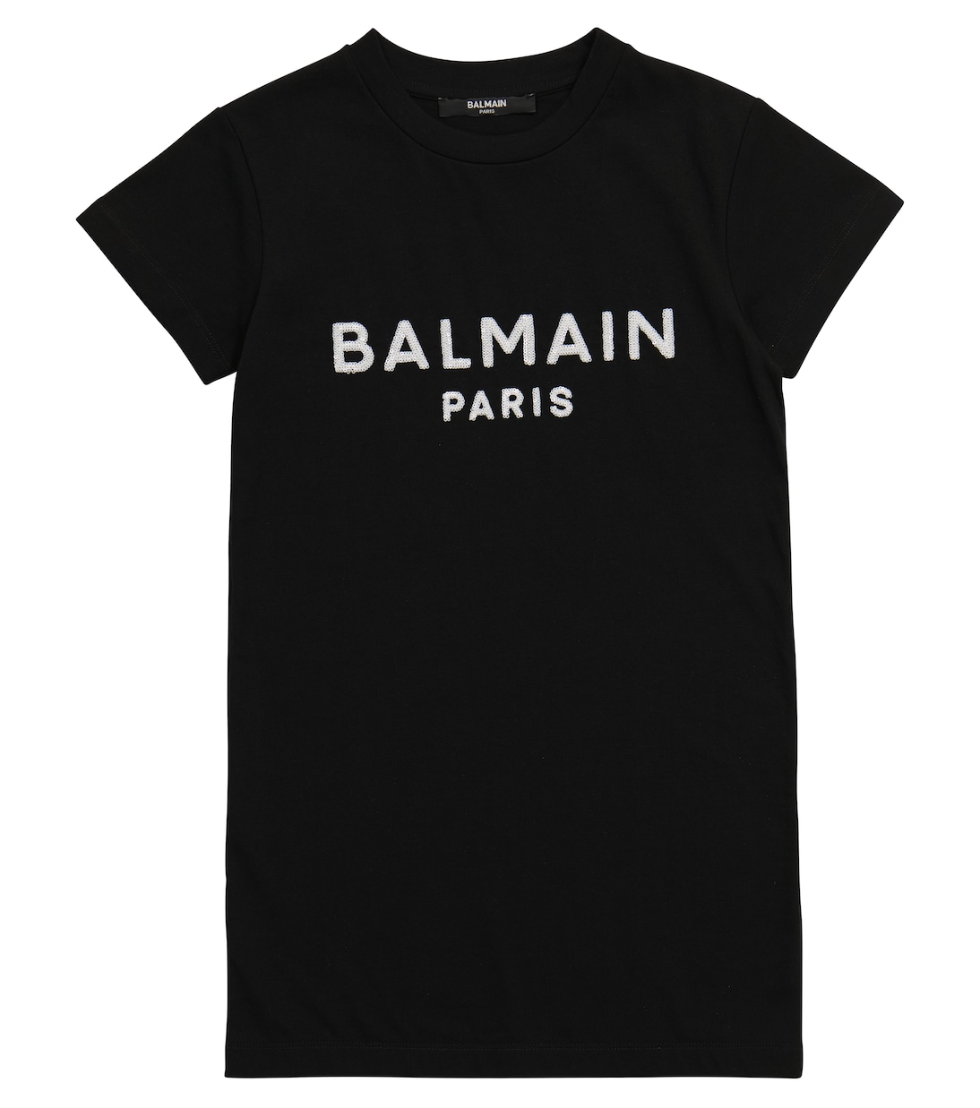 

Платье-футболка из хлопка с логотипом Balmain Kids, Nero