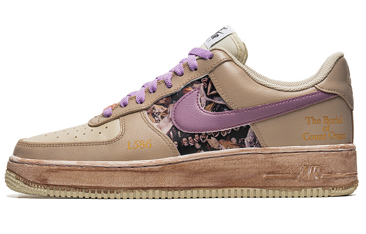 

Кроссовки Nike Air Force 1 Skateboard Shoes Unisex Low-Top Brown Purple