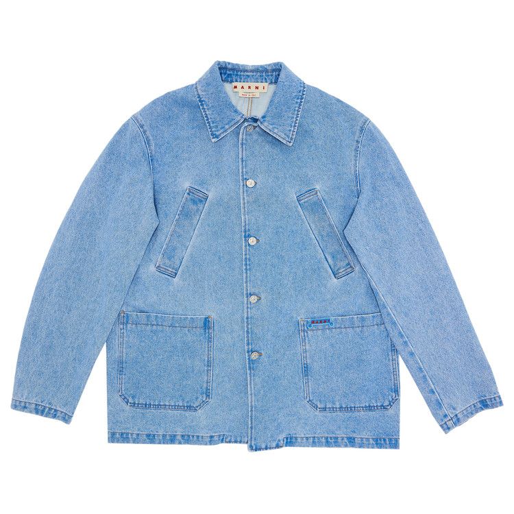 

Куртка Marni Bleached Coated Denim Jacket, Cobalt