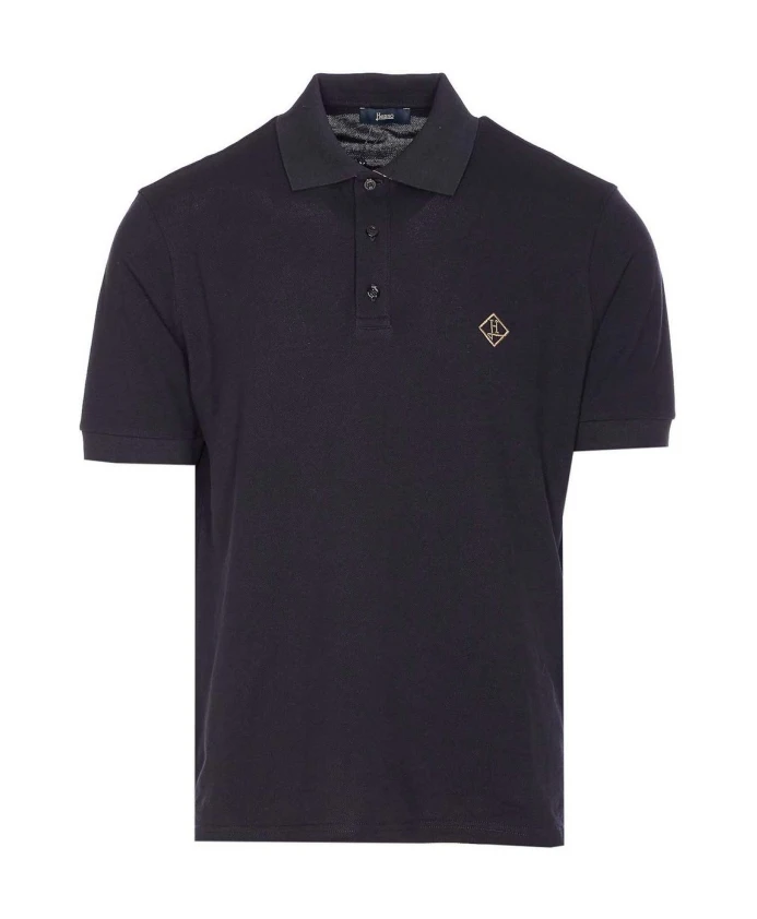 

Синие рубашки-поло с вышитым логотипом Herno, синий