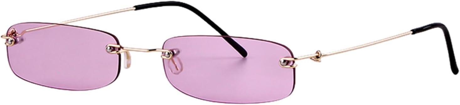 

Маленькие оранжевые солнцезащитные очки без оправы, прямоугольной формы, для мужчин и женщин, в стиле 90-х, крошечные узкие солнцезащитные очки без оправы с тонировкой WNCKSQ, C2