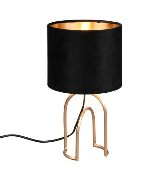 

Настольная лампа MeineWunschleuchte Nachttisch Samt Schwarz Gold, черный/золотой