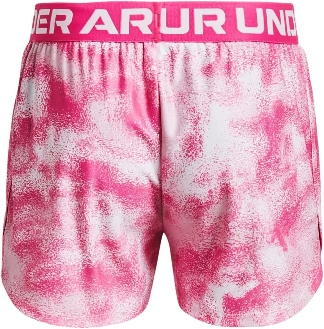 Детские шорты Under Armour Play Up с принтом, Pink Sugar-White — фото 2