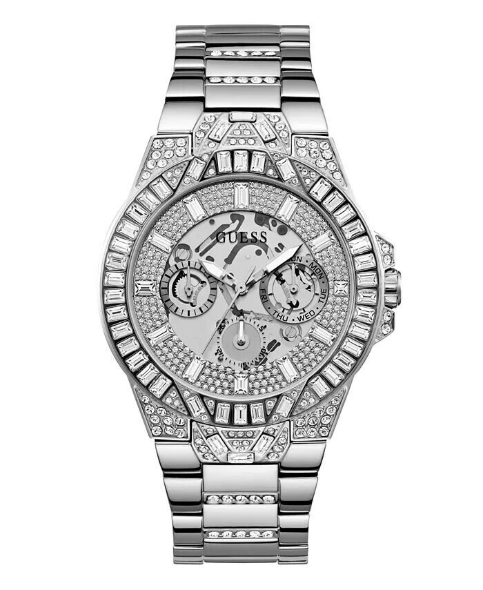 

Мужские аналоговые серебристые часы из нержавеющей стали, 44 мм GUESS, серый