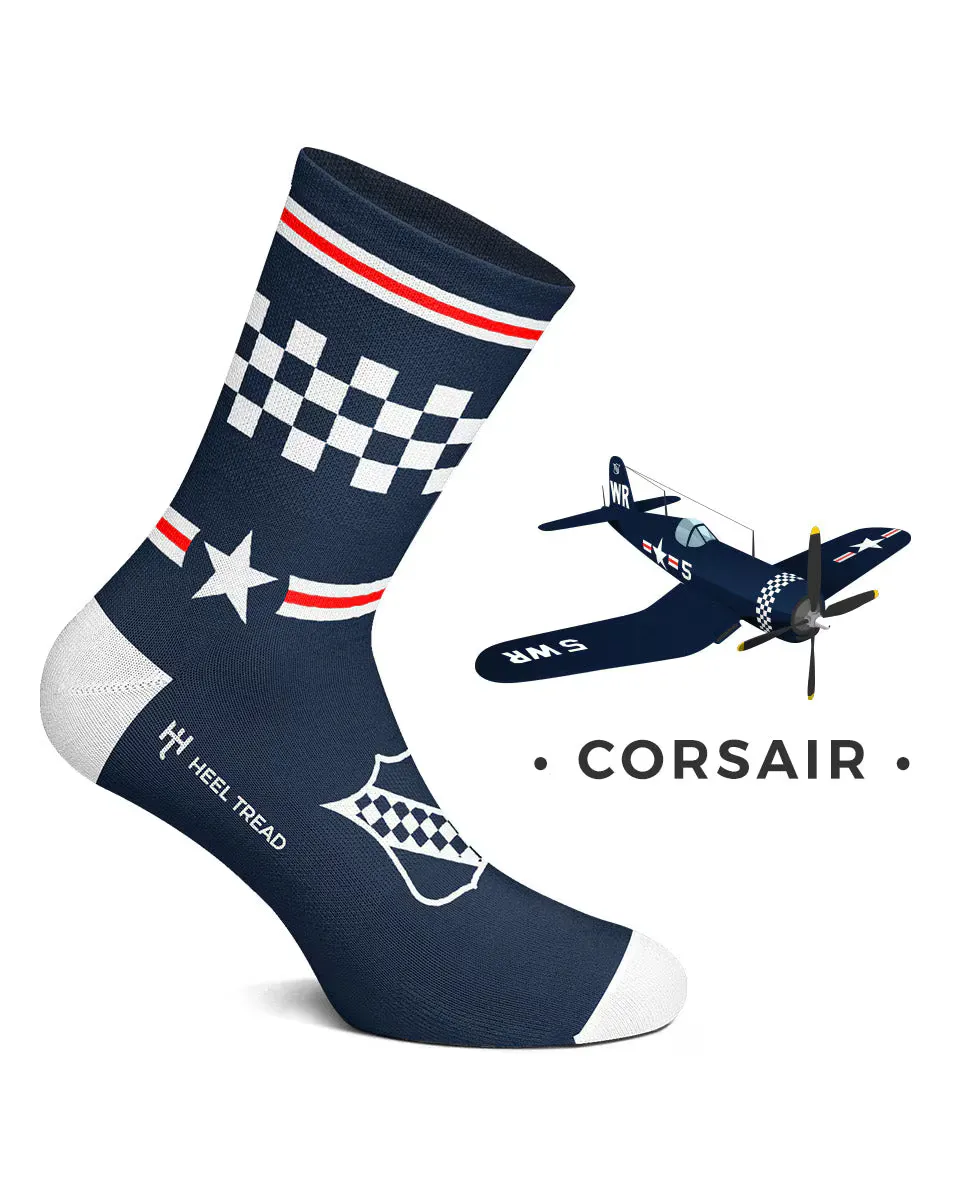 

Короткие мужские носки Corsair синего цвета Heel Tread, красный