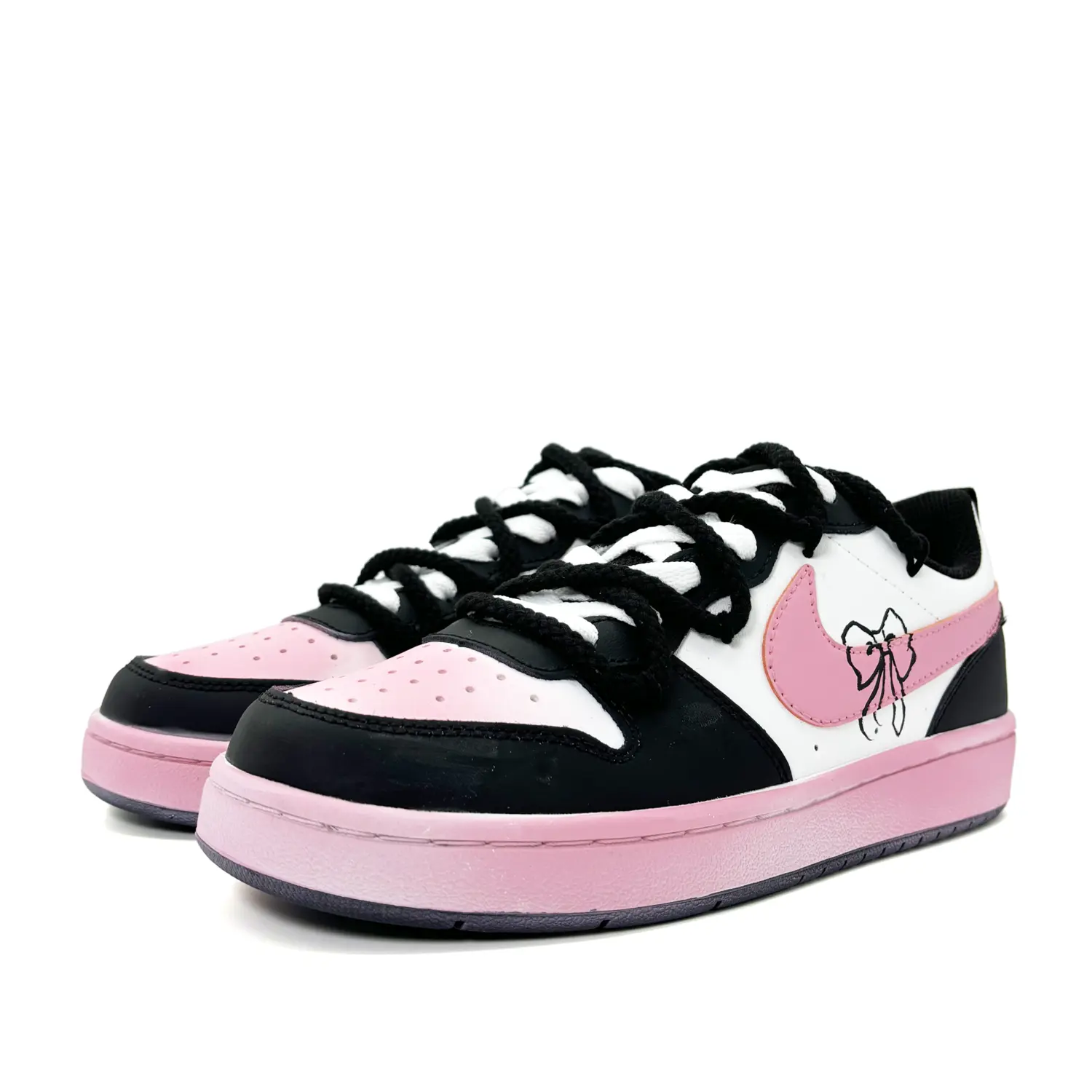 

Кроссовки Nike Court Borough 2 Skateboard Shoes Women's Low-Top Black Pink, Черный, Кроссовки Nike Court Borough 2 Skateboard Shoes Women's Low-Top Black Pink