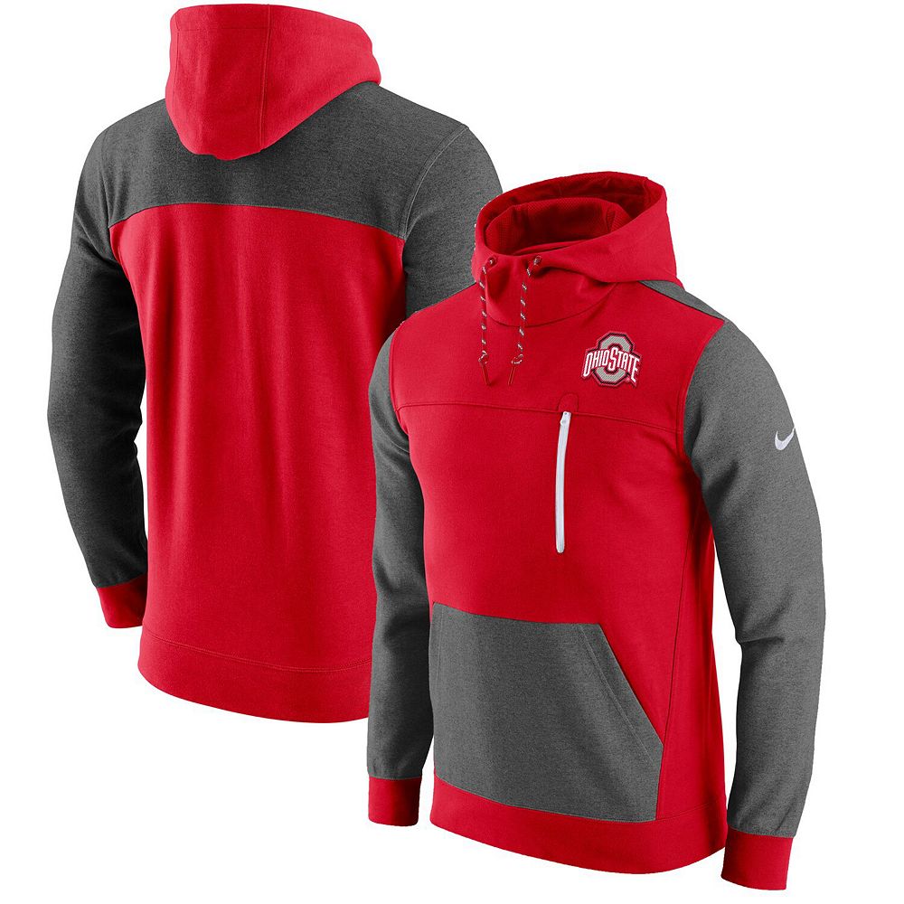 

Мужской пуловер с капюшоном Nike Scarlet Ohio State Buckeyes AV-15 2.0 Slim Fit, цвет Osu Red