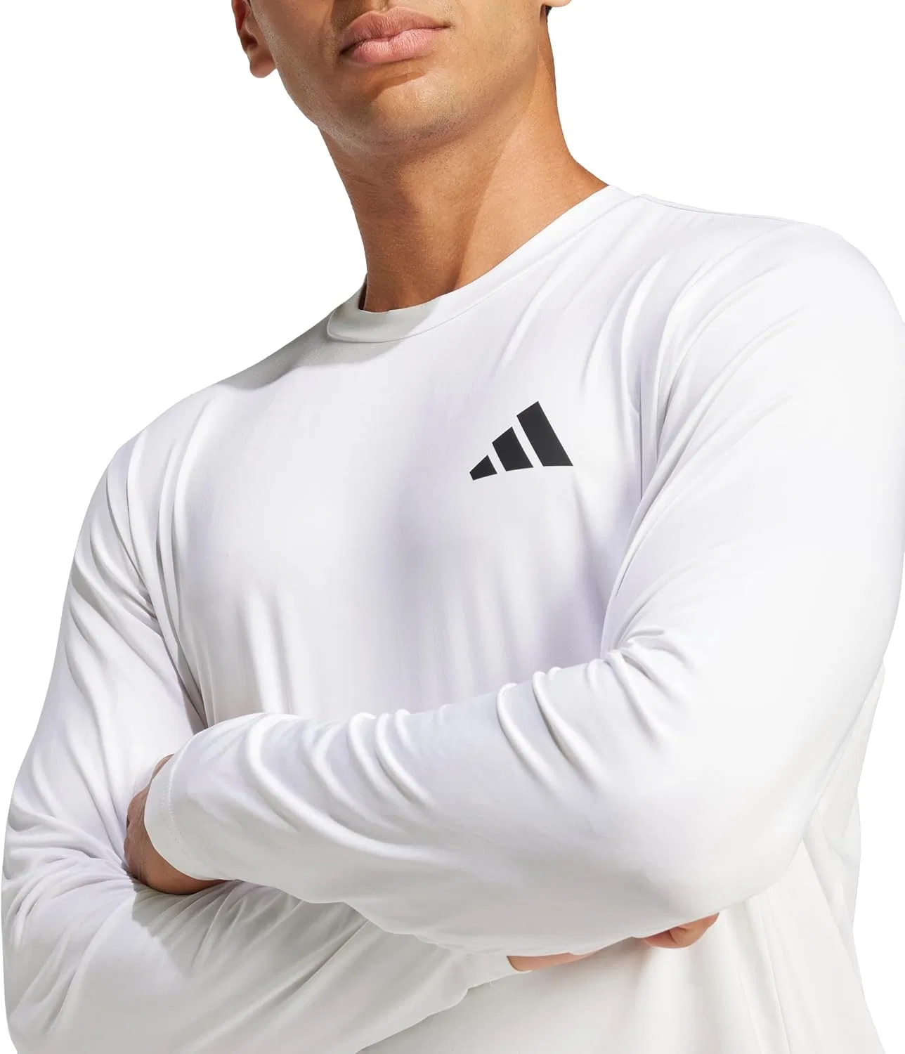 Футболка Adidas Men's Train Essentials Stretch Long Sleeve Base, белый — фото 3