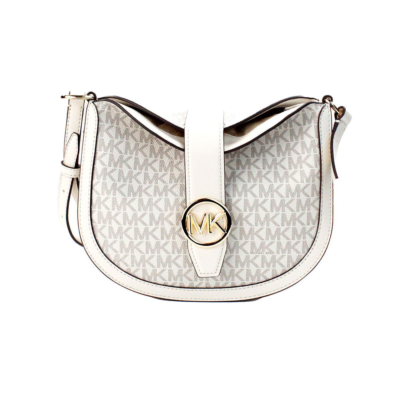 

Сумка-хобо через плечо Gabby Small Cream Signature из ПВХ со складным верхом Michael Kors