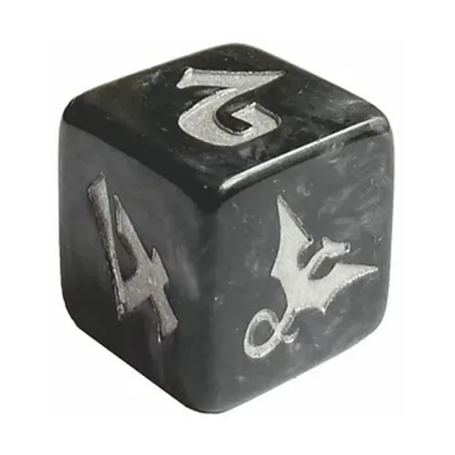 

d6 Теневой вихрь с серебром, Dragon Dice (Black Oak)