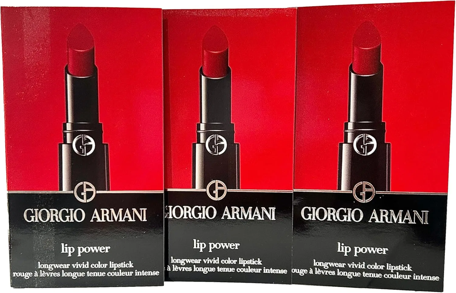 Помада GIORGIO ARMANI LIP POWER, оттенок красный, набор 3 мини-помады — фото 4