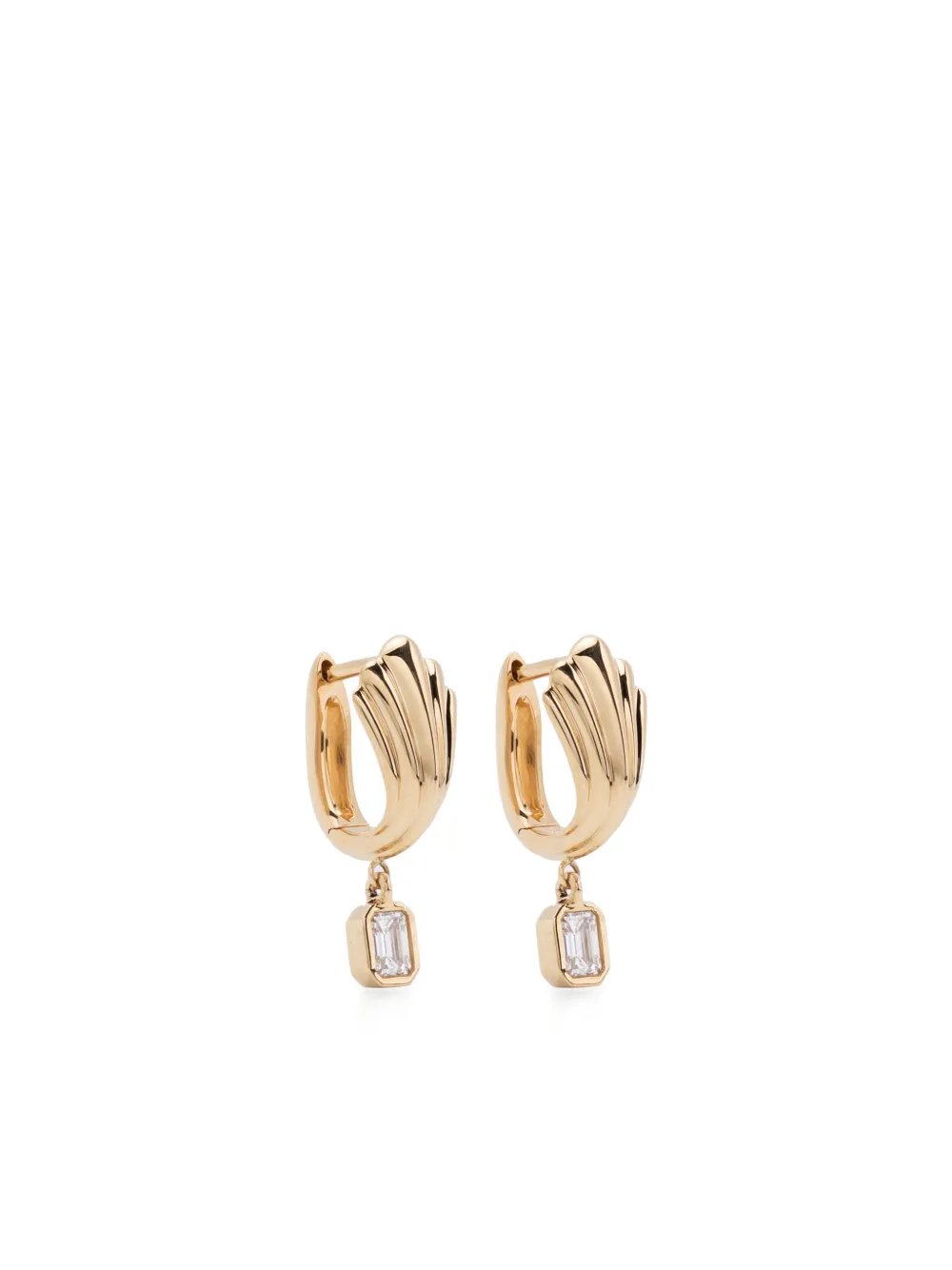 

Серьги-хагги из желтого золота с бриллиантами Lizzie Mandler Fine Jewelry, золотой
