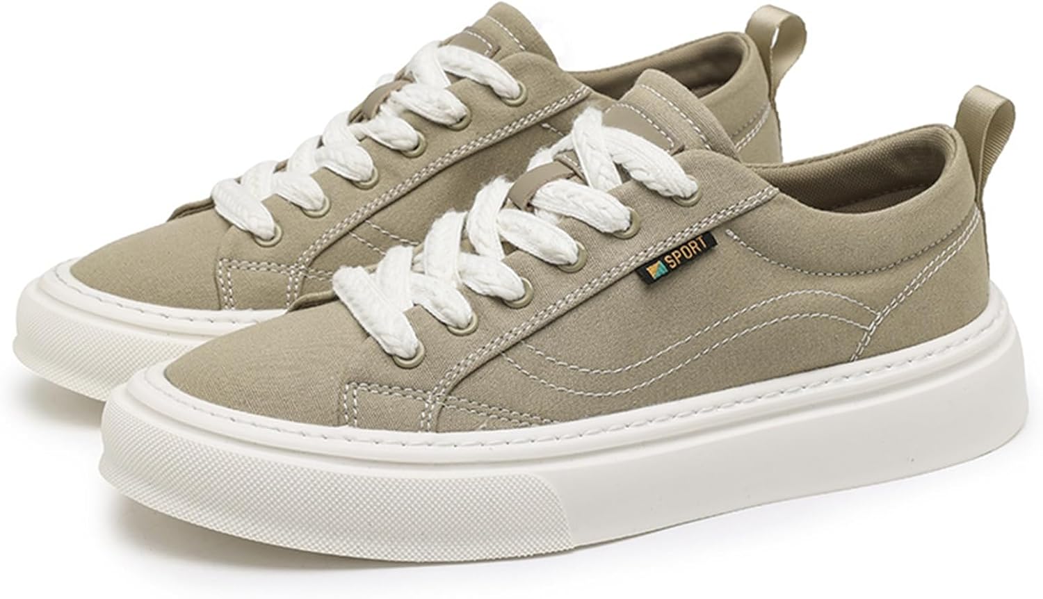 

Мужские модные дышащие кроссовки на платформе из холщовой ткани с шнуровкой, повседневные ретро, легкие, с круглым носком, противоскользящие, для ежедневной ходьбы Netehadi, коричневый