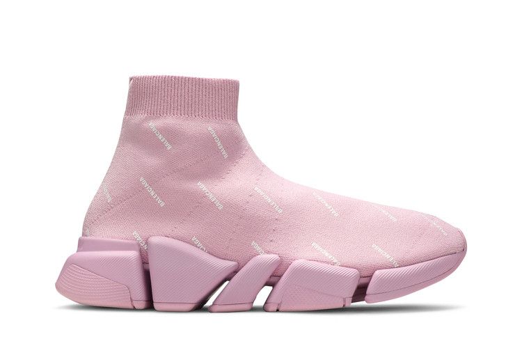 Кроссовки Balenciaga Balenciaga Wmns Speed 2.0 Sneaker 'Allover Logo - Soft Pink', розовый — фото 2