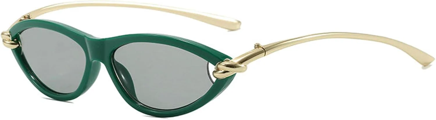 

willochra Милые ретро-солнцезащитные очки «кошачий глаз» для женщин, модные винтажные солнцезащитные очки в овальной оправе, металлические дизайнерские очки, C7