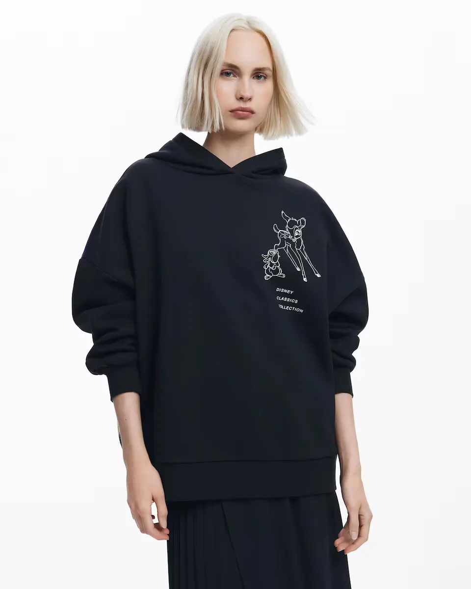 

Женская толстовка Бэмби с капюшоном Desigual, черный