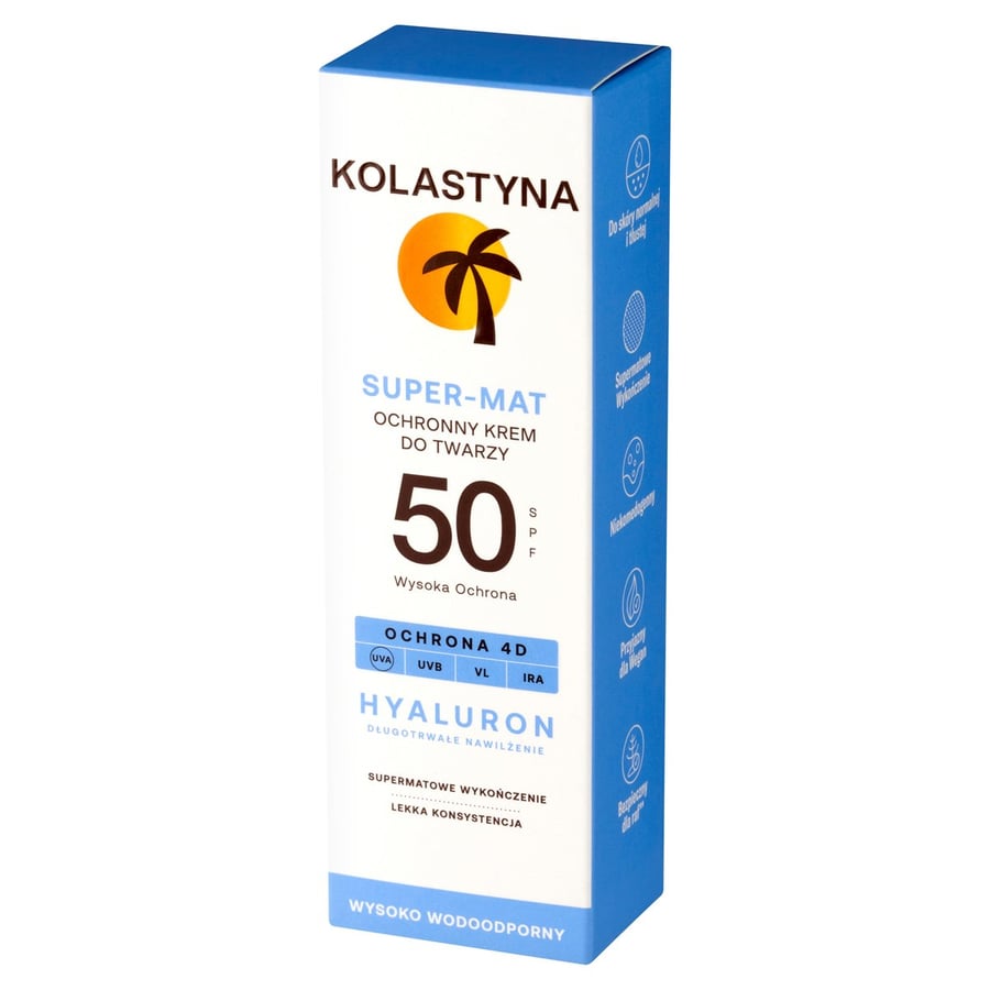 Крем для лица SPF50 солнцезащитный KOLASTYNA Super Mat матирующий 50мл Inna marka — фото 3