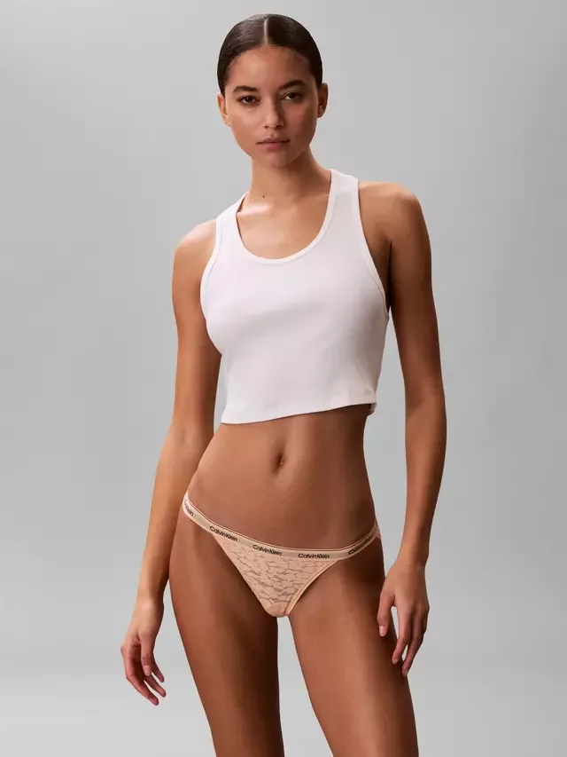 Кружевные трусики-бикини Icon Calvin Klein, Peach Bliss — фото 2