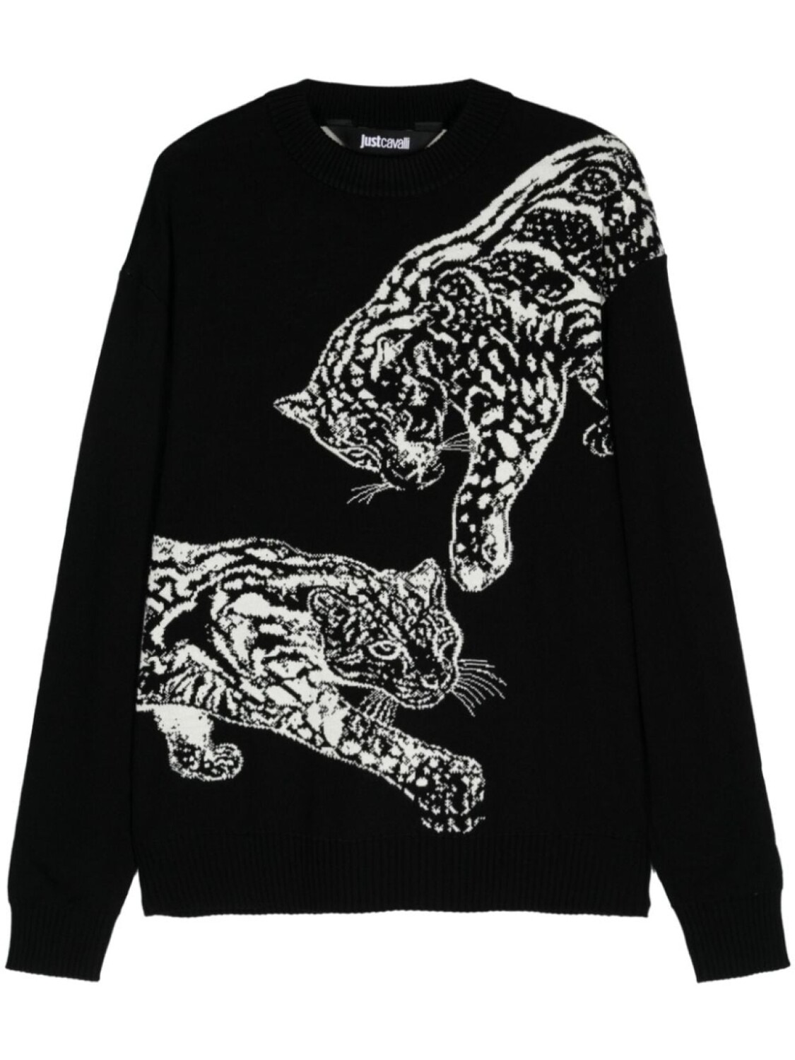 

Just Cavalli свитер, связанный интарсией, черный