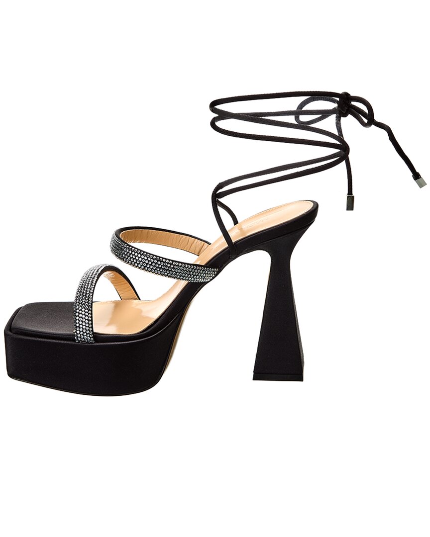 Босоножки на платформе Mach & Mach Devon Satin, черный — фото 2
