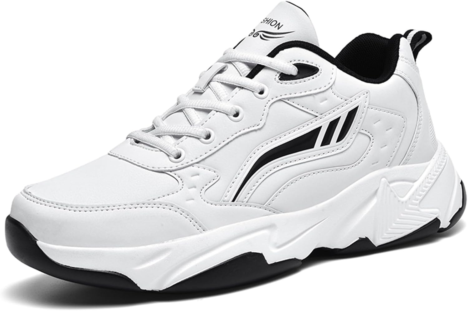 

Мужские повседневные спортивные кроссовки для ходьбы и бега, зимние/осенние белые туфли с толстой подошвой Generic