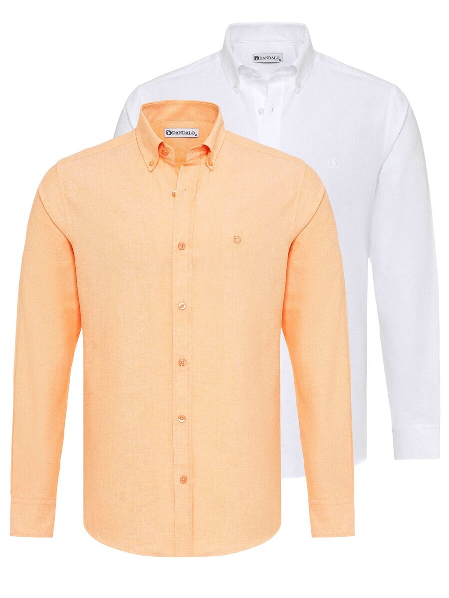 

Повседневная рубашка Dandalo Regular fit Button Up Shirt, цвет orange/white