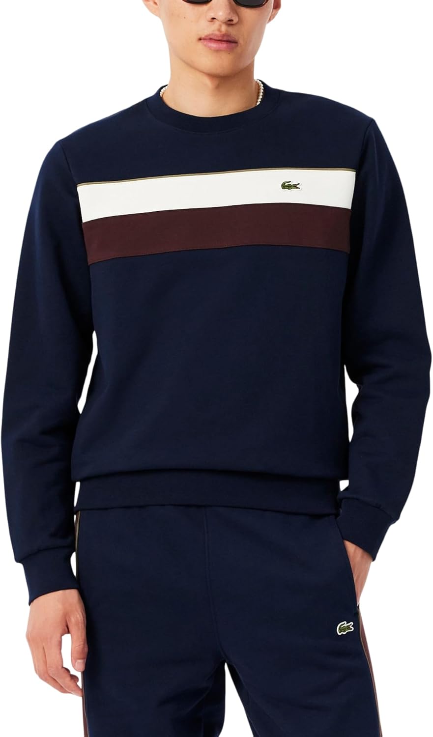 

Мужская флисовая толстовка Lacoste Colorblock, Navy Blue/Flour/Red Vermouth
