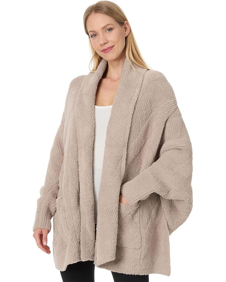 

Свитер Barefoot Dreams CozyChic Cable Weave Blanket Wrap, цвет Willow