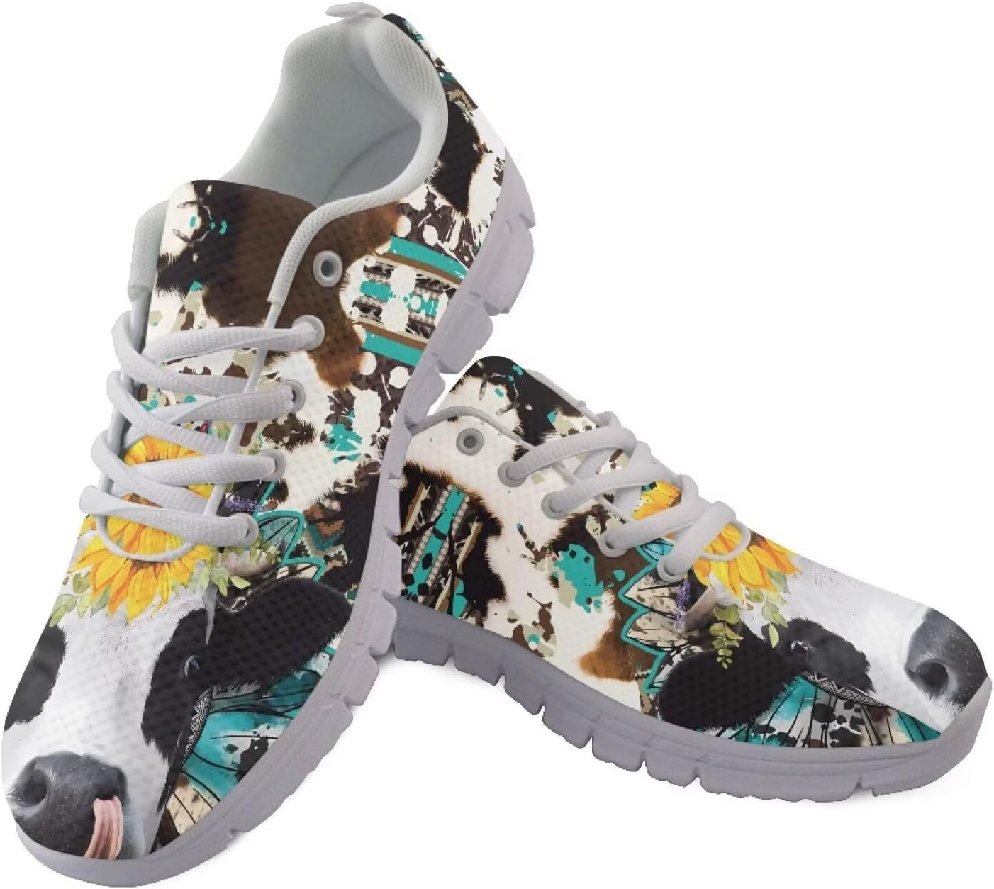 

Мужские и женские кроссовки GIFTPUZZ, дышащие с сеткой, повседневные спортивные, легкие, на шнуровке, для ходьбы, Cow Aztec