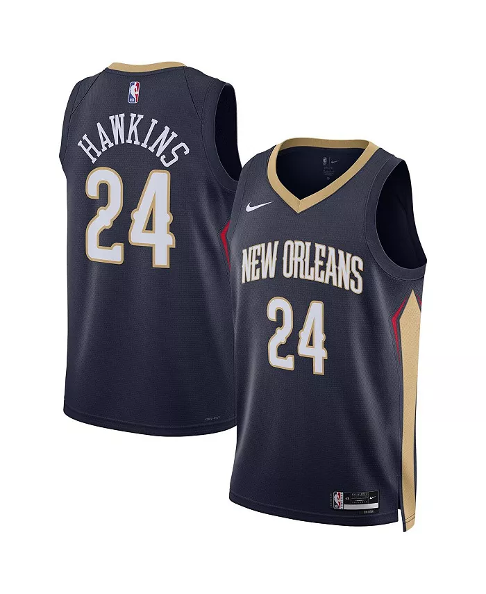 

Мужская и женская баскетбольная майка Hawkins Navy New Orleans Pelicans Swingman Jersey - Icon Edition Nike
