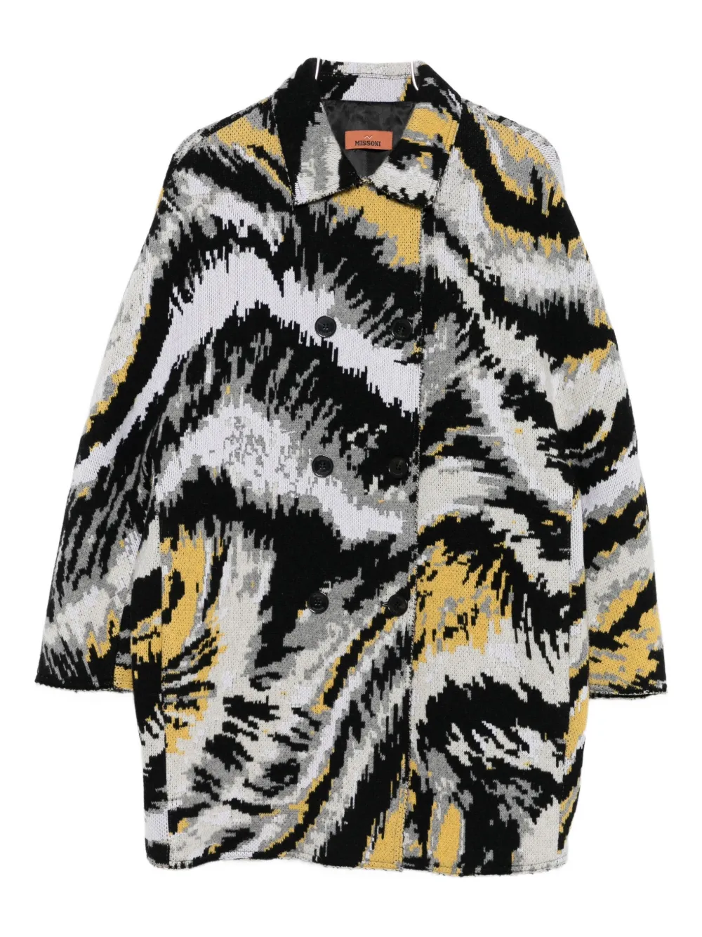 

Двубортное пальто с абстрактным узором Missoni, черный