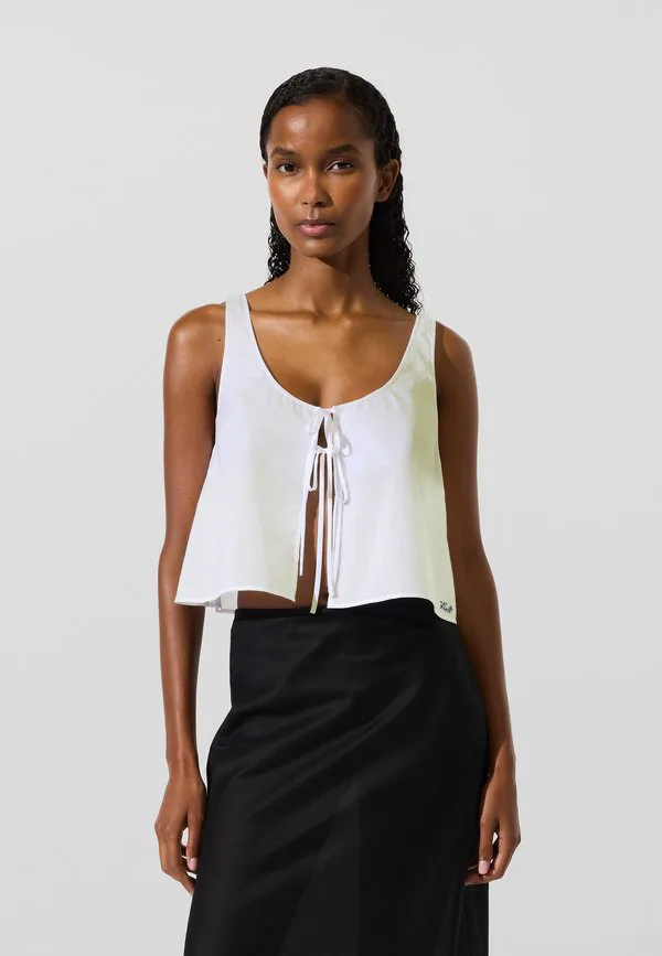 

Пляжный аксессуар с завязками спереди, прозрачная ткань. Karl Lagerfeld, White, Белый, Пляжный аксессуар с завязками спереди, прозрачная ткань. Karl Lagerfeld, White